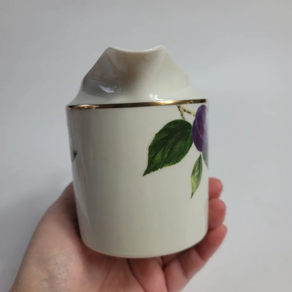 Mikasa Plum Court L3132 Creamer White with Purple Plums and Green Leaves